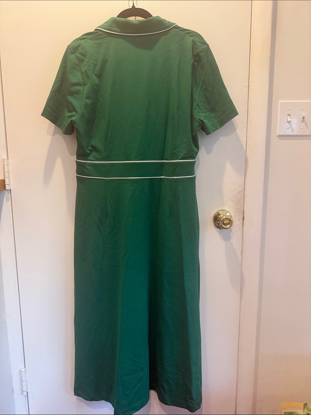 Boden Green Midi Polo Dress with White Piping - Picture 4 of 4
